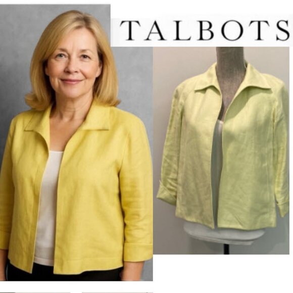 Talbot Linen Yellow Jacket Size Small - Picture 1 of 15